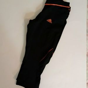 Adidas black climacool running leggings capris